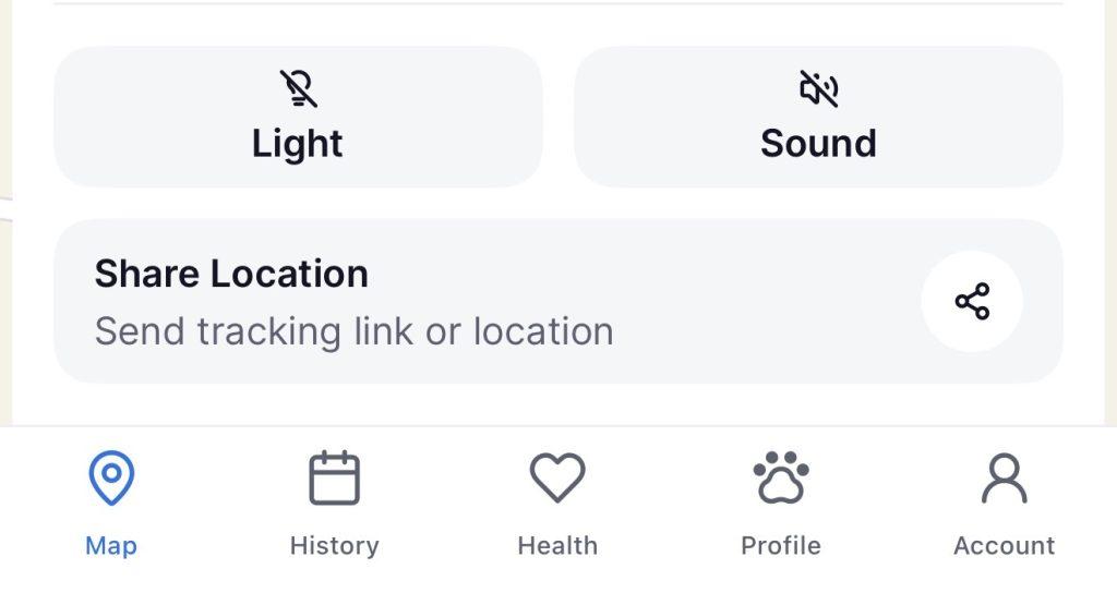 Скріншот з застосунку Tractive DOG 6 